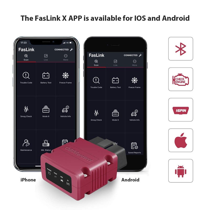 OBDResource OBD2 Scanner Bluetooth 4.0 Professional Automotive Diagnostic Scan Tool for iOS & Android Device Car Code Reader Check Engine Light Supports Torque, FasLink app - Image 4